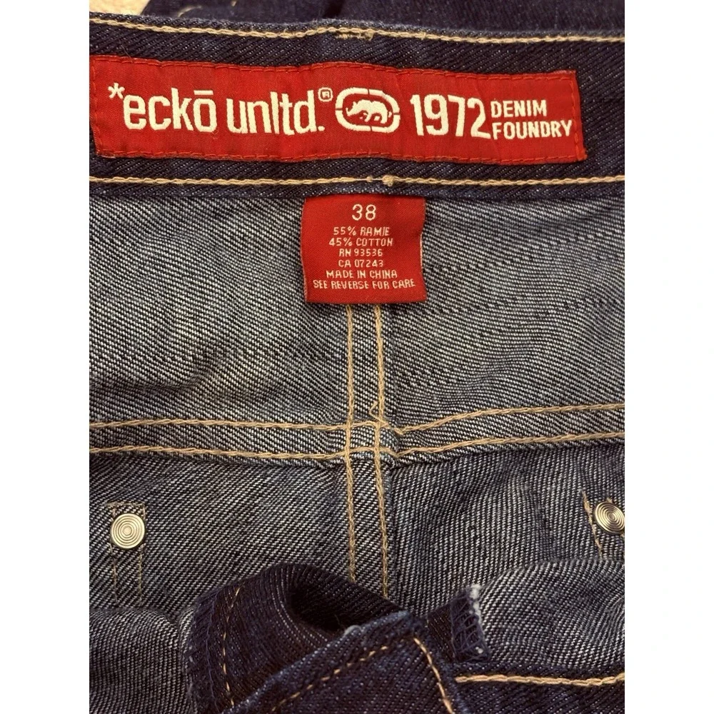 Vintage Ecko Unltd Y2K Baggy Denim‎ Jeans Mens Size 38 Hip Hop Streetwear